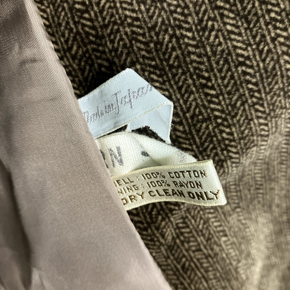 Vintage Paula Saker Brown Cotton Velvet Blazer Size 4 Classic Career Jacket - Picture 6 of 7